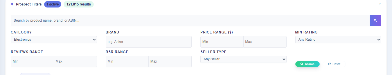 Product Database — real Squatio dashboard, Step 2
